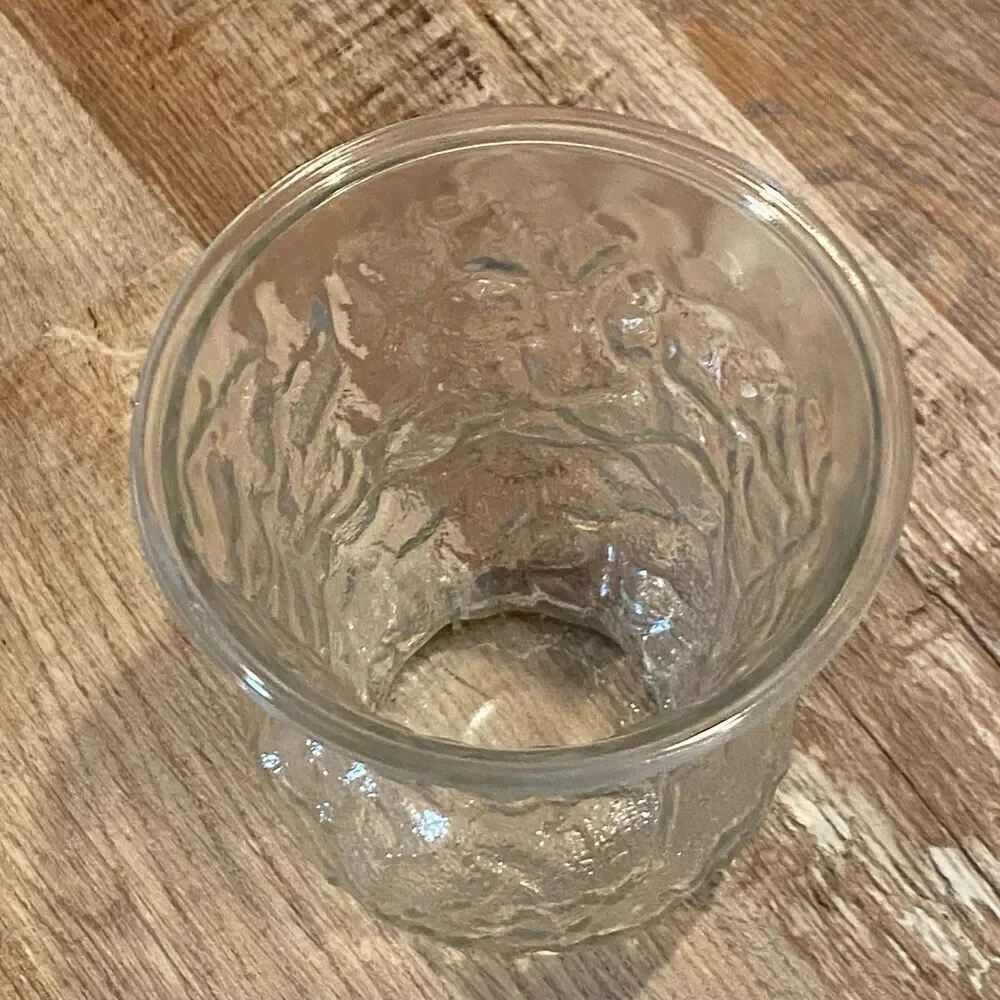 Vintage Large Vase Clear Crinkle Glass 8”